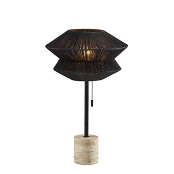 ADESSO Gardner Table Lamp with Unique Textured Shade and Stone Base