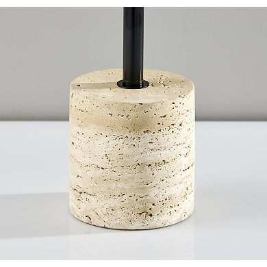ADESSO Gardner Table Lamp with Unique Textured Shade and Stone Base