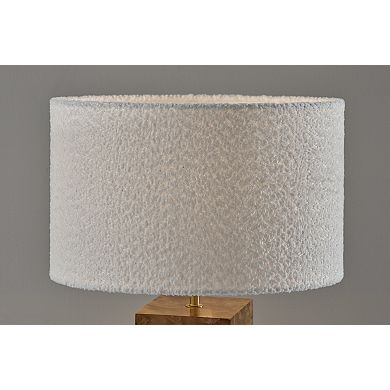 ADESSO Frederick Table Lamp with Textured Shade and Wood Base