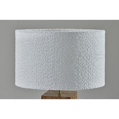 ADESSO Frederick Table Lamp with Textured Shade and Wood Base