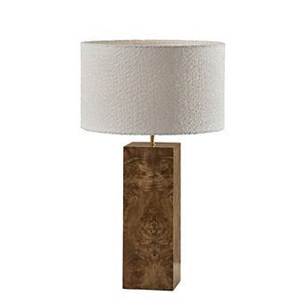 ADESSO Frederick Tall Table Lamp with Textured Shade and Wood Base