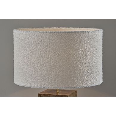 ADESSO Frederick Tall Table Lamp with Textured Shade and Wood Base