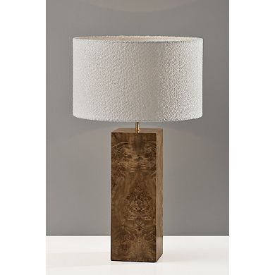 ADESSO Frederick Tall Table Lamp with Textured Shade and Wood Base