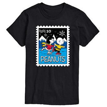 Big & Tall Peanuts Lucy & Charlie's Ice Skating Stamp Graphic Tee