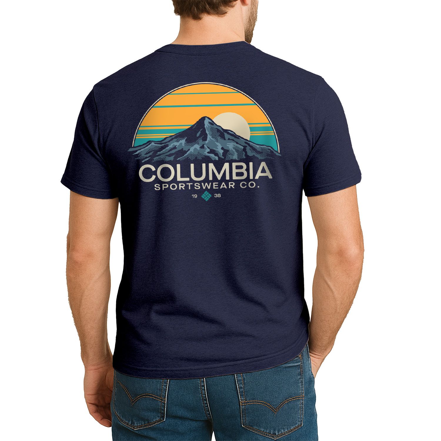 Columbia Men's Meeker Peak Short Sleeve Crew Shirt - Moisture Wicking T-Shirt With UPF 15 Sun Protection