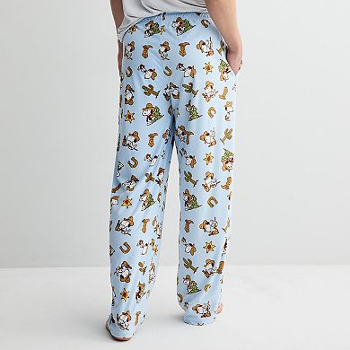 Men's Snoopy Cowboy Western Toss Velour Pajama Pants