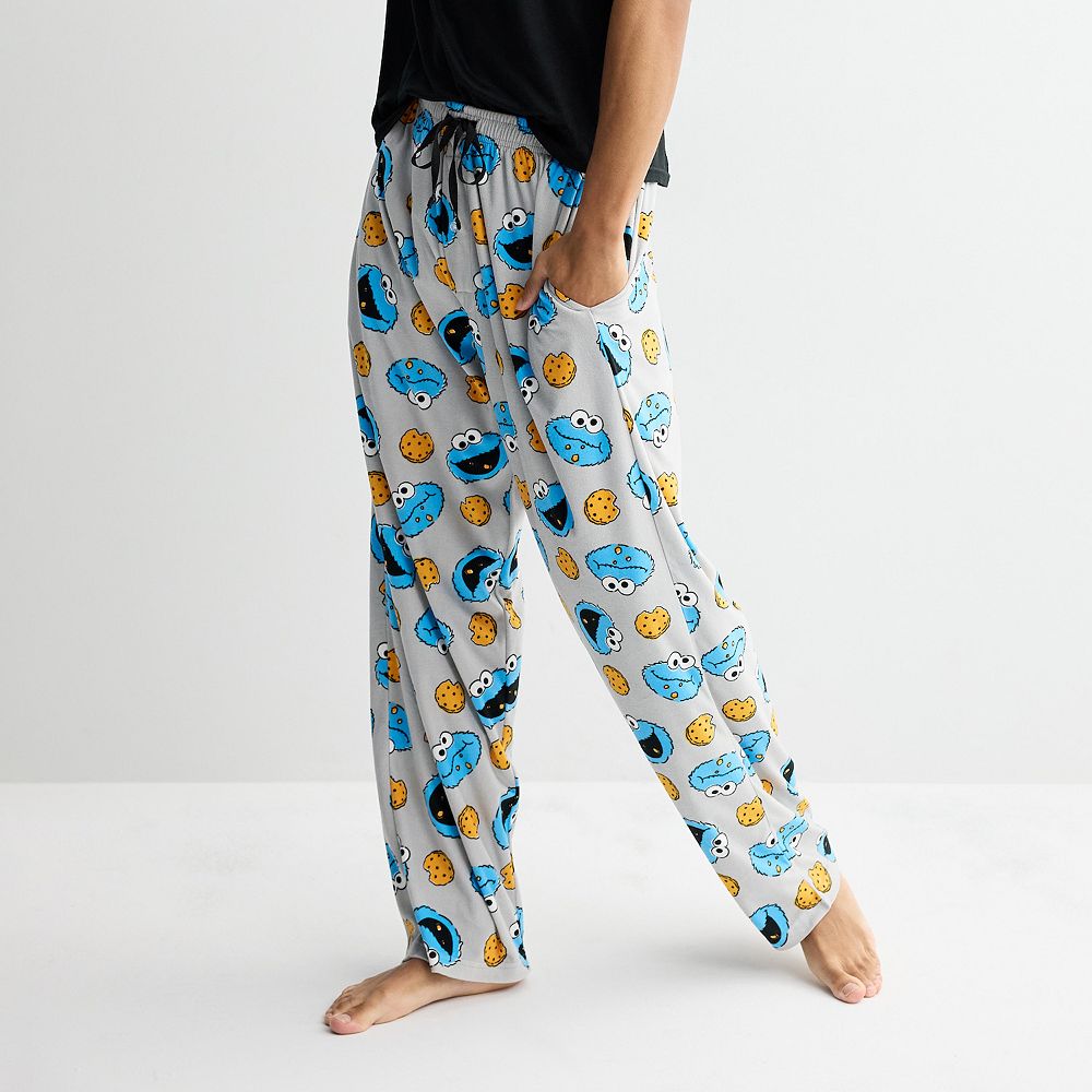 Men's Crazy Cookie Monster Munch Velour Pajama Pants