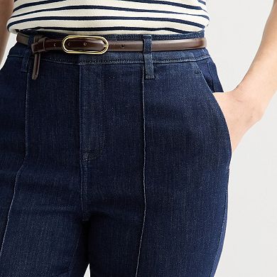 Women's Nine West Pintuck Denim Capri