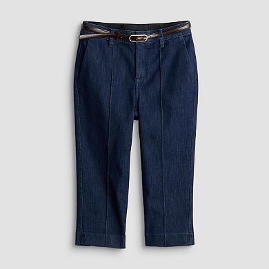 Women's Nine West Pintuck Denim Capri