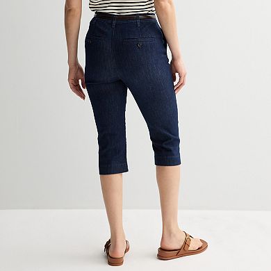 Women's Nine West Pintuck Denim Capri