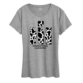 Women's Case IH Logo Cow Print Graphic Tee