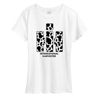 Women's Case IH Logo Cow Print Graphic Tee