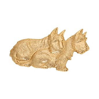 1928 Gold-Tone Two Terrier Dogs Pin