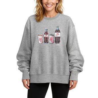 Women's Diet Coke Lineup Vintage Oversized Fleece Crew Sweatshirt