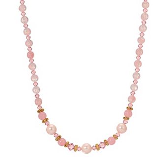 1928 Gold-Tone Multi Bead Necklace