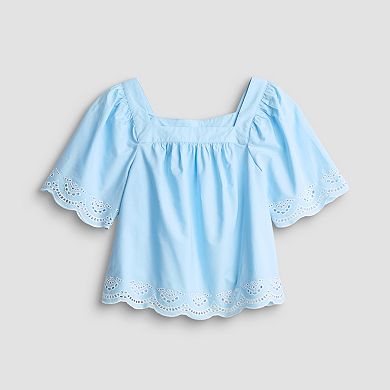 Women's LC Lauren Conrad Squareneck Eyelet Trim Blouse