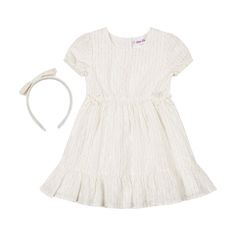 Baby & Toddler Girl Little Lass Woven Eyelet Dress & Headband Set, Toddler Girl's, 