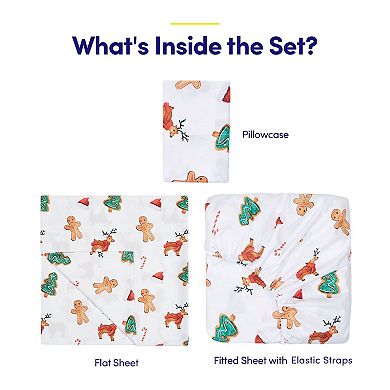 Sweet Home Collection Printed Christmas Holiday Sheet Set