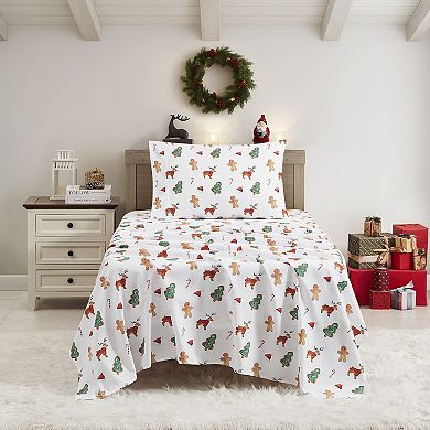 Sweet Home Collection Printed Christmas Holiday Sheet Set
