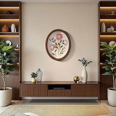 Oval Pressed Flowers Framed Wall Decor