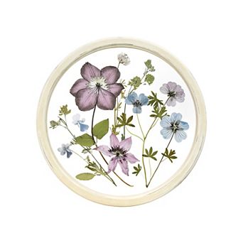 Round Pressed Flowers Framed Wall Decor
