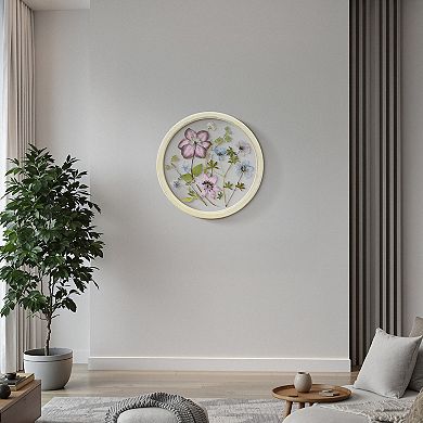 Round Pressed Flowers Framed Wall Decor