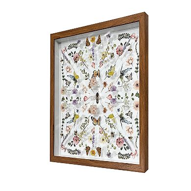 Bee, Flowers & Butterflies Mandala Shadowbox Wall Decor