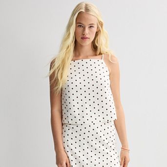 Juniors' SO® Linen Apron Shell Camisole Tank Top