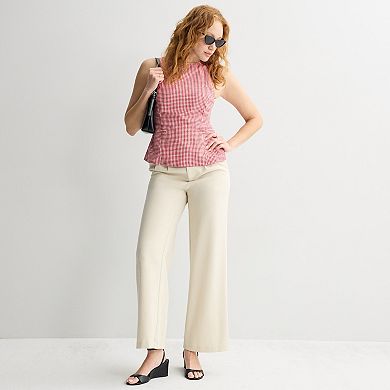 Juniors' SO® Linen Fit & Flare Tailored Top