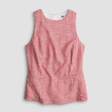 Juniors' SO® Linen Fit & Flare Tailored Top