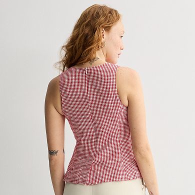 Juniors' SO® Linen Fit & Flare Tailored Top
