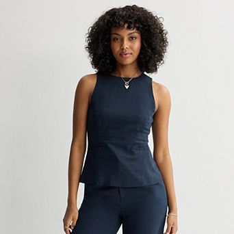 Juniors' SO® Linen Fit & Flare Tailored Top