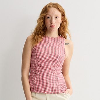 Juniors' SO® Linen Fit & Flare Tailored Top