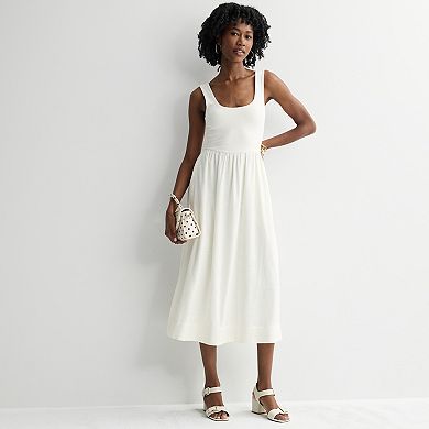 Juniors' SO® Knit & Linen Midi Dress