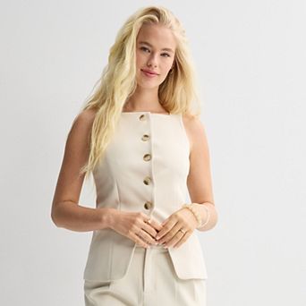 Juniors' SO® Square Neck Long Line Vest