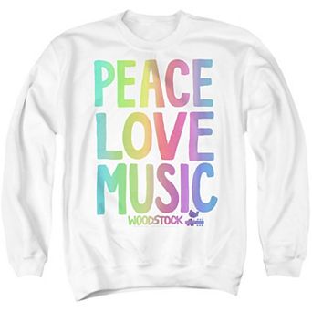 Men's Woodstock Love Peace Music Graphic Sweatshirt