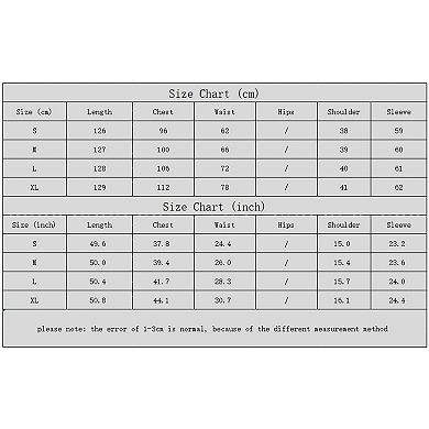 Womens Stand Collar Long Sleeve Waist Tie Pleated Maxi Dress