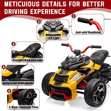 12V Kids Electric 3-Wheel Ride-On Truck with Remote Control,2 Speeds Up to 7 MPHToy Vehicle