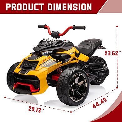 12V Kids Electric 3-Wheel Ride-On Truck with Remote Control,2 Speeds Up to 7 MPHToy Vehicle