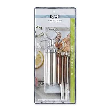 RSVP International Endurance Stainless Steel Marinade Injector with 2 Tips