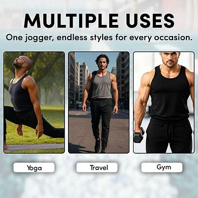 Men's 3 Pack Ultra Soft Fleece Joggers Cozy & Comfortable Sweatpants