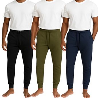 Men's 3 Pack Ultra Soft Fleece Joggers Cozy & Comfortable Sweatpants