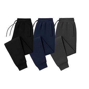 Men's 3 Pack Ultra Soft Fleece Joggers Cozy & Comfortable Sweatpants