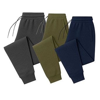 Men's 3 Pack Ultra Soft Fleece Joggers Cozy & Comfortable Sweatpants