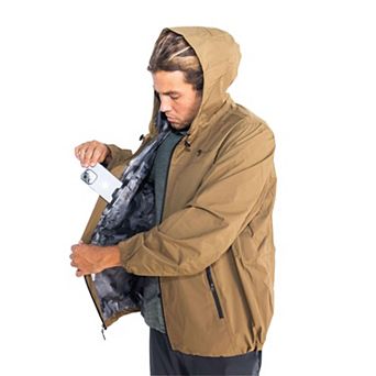 Waterproof rain jacket with waterproof pockets