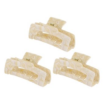 3 pc Hair Caw Clips, Acetic Acid Hair Clips, Large Hair Barrettes