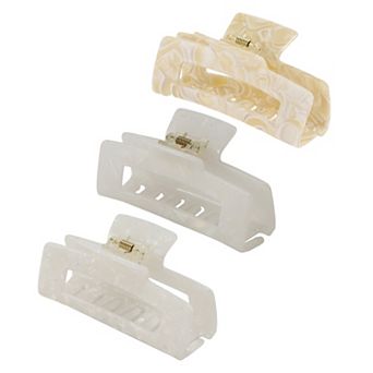 3 pc Hair Caw Clips, Acetic Acid Hair Clips, Large Hair Barrettes