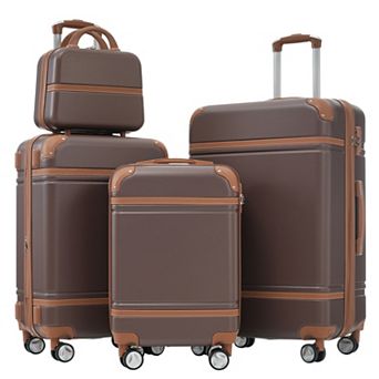 4 pc Hardside Spinner Luggage Set with Cosmetic Case and TSA Lock