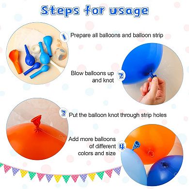 198 pcs Blue and Orange Latex Balloon Arch Garland Kit with Confetti