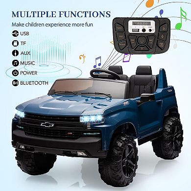 24V Chevrolet Silverado Kids Ride-On Truck, 2-Seater w/ Parent Remote & Music